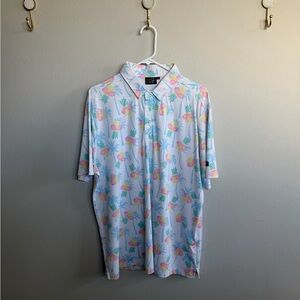 Floral Print Men's Shirt Polo